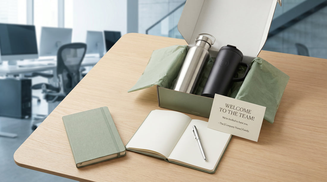 Welcome kit for employees - drinkware and bottles for onboarding kits