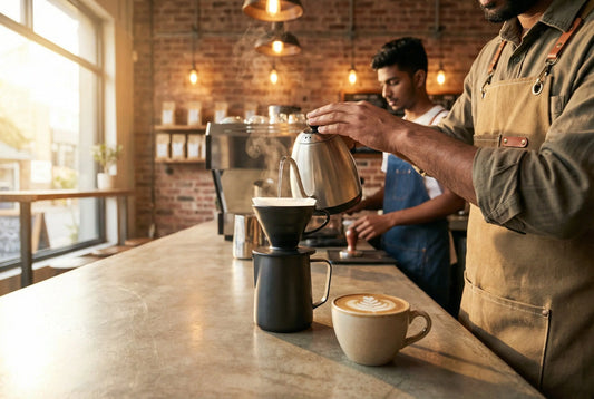 Indian specialty coffee cafe with pour over brewing