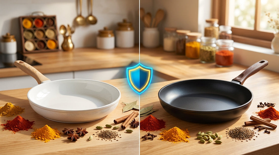 Ceramic vs non-stick cookware safety comparison for Indian cooking