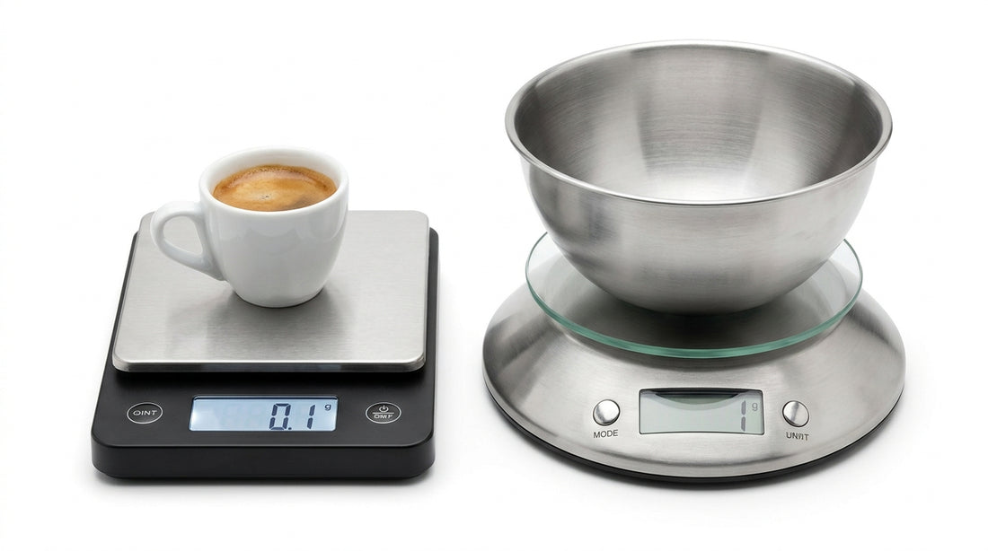 Coffee scale vs kitchen scale side by side comparison