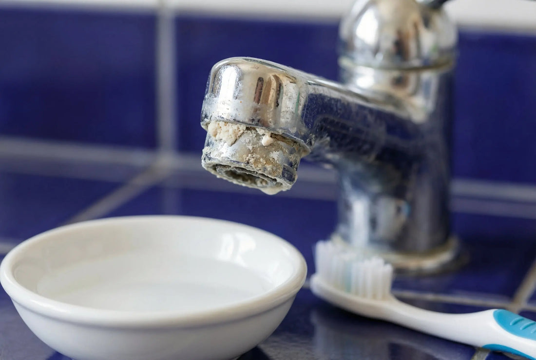 Clogged soap dispenser nozzle with hard water residue fix