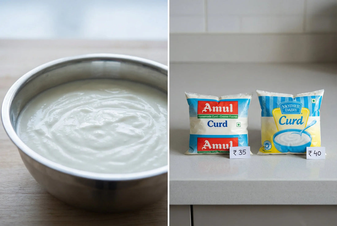 Homemade curd vs Amul Mother Dairy store-bought comparison