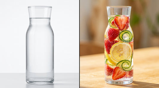 Bland water vs vibrant fruit infused water comparison