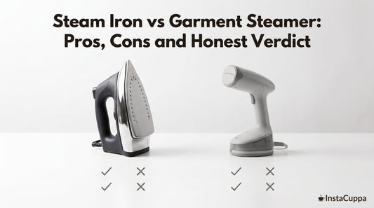 Steam Iron vs Garment Steamer: Pros, Cons and Honest Verdict - InstaCuppa garment steamer guide