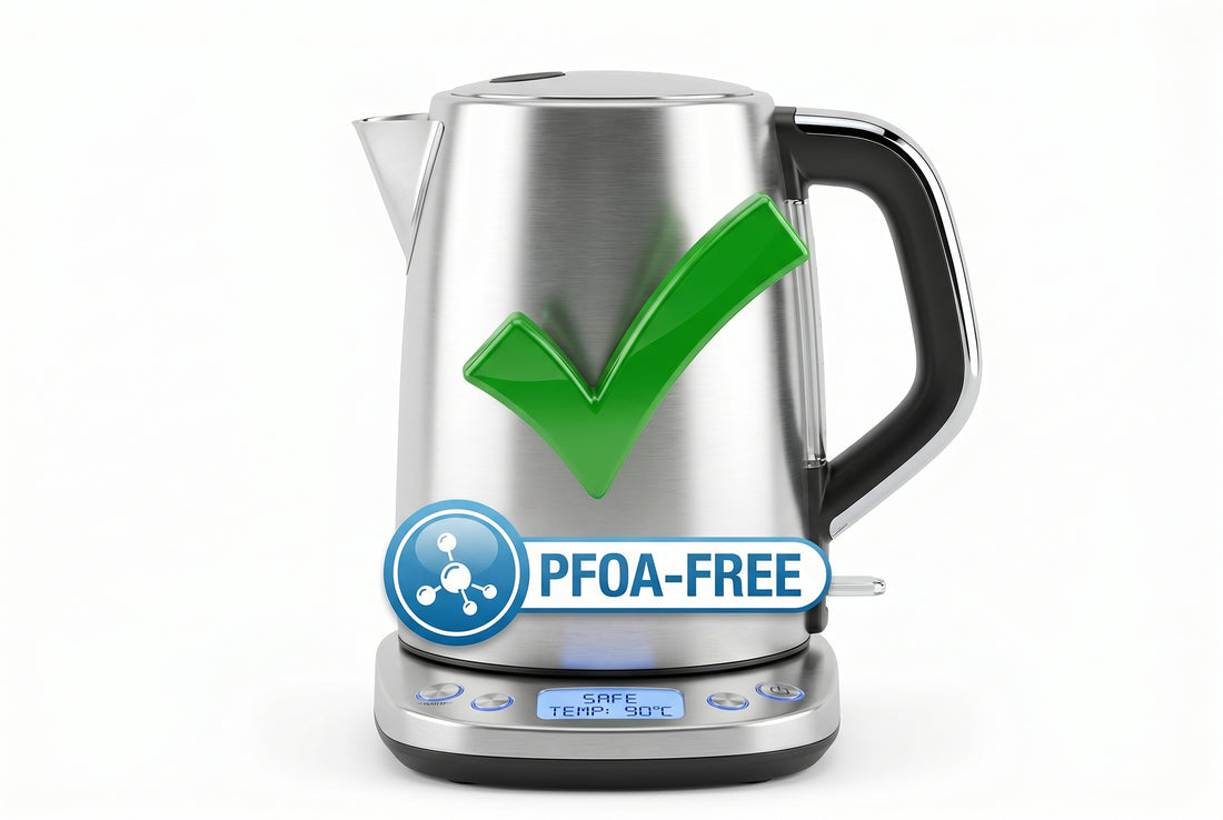 Is PFOA-free non-stick coating safe - safety checkmark on multicook kettle