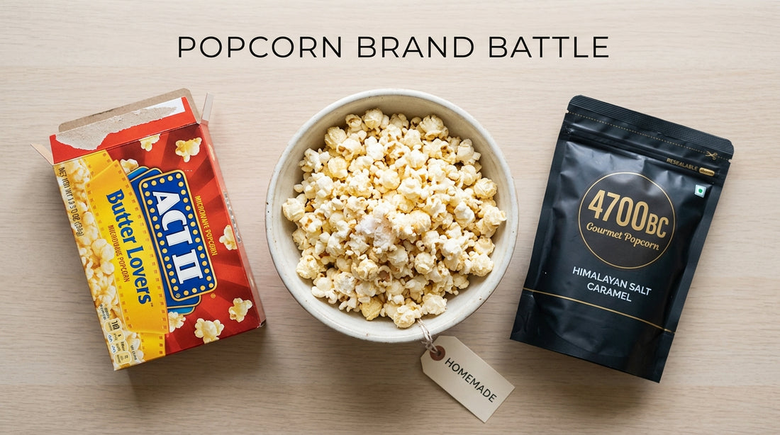 Popcorn Brands in India: Act II vs 4700BC vs Homemade Compared