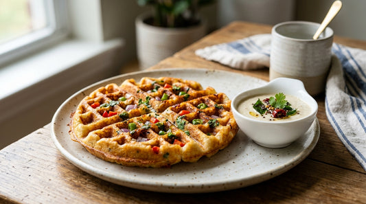 Uttapam waffle with vegetables