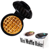 InstaCuppa Mini Waffle Maker For Individual Waffles, Non-stick, Easy To Clean, Portable, 4 inch, Black