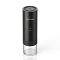 InstaCuppa Portable Electric Burr Coffee Grinder for Espresso, Pour Over and French Press, Stainless Steel Conical Burr, USB-C Rechargeable, Doses into 51 mm Portafilter, 25 g Capacity, Black