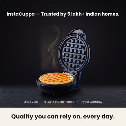 InstaCuppa Mini Waffle Maker - trusted by 5 lakh+ Indian homes since 2016