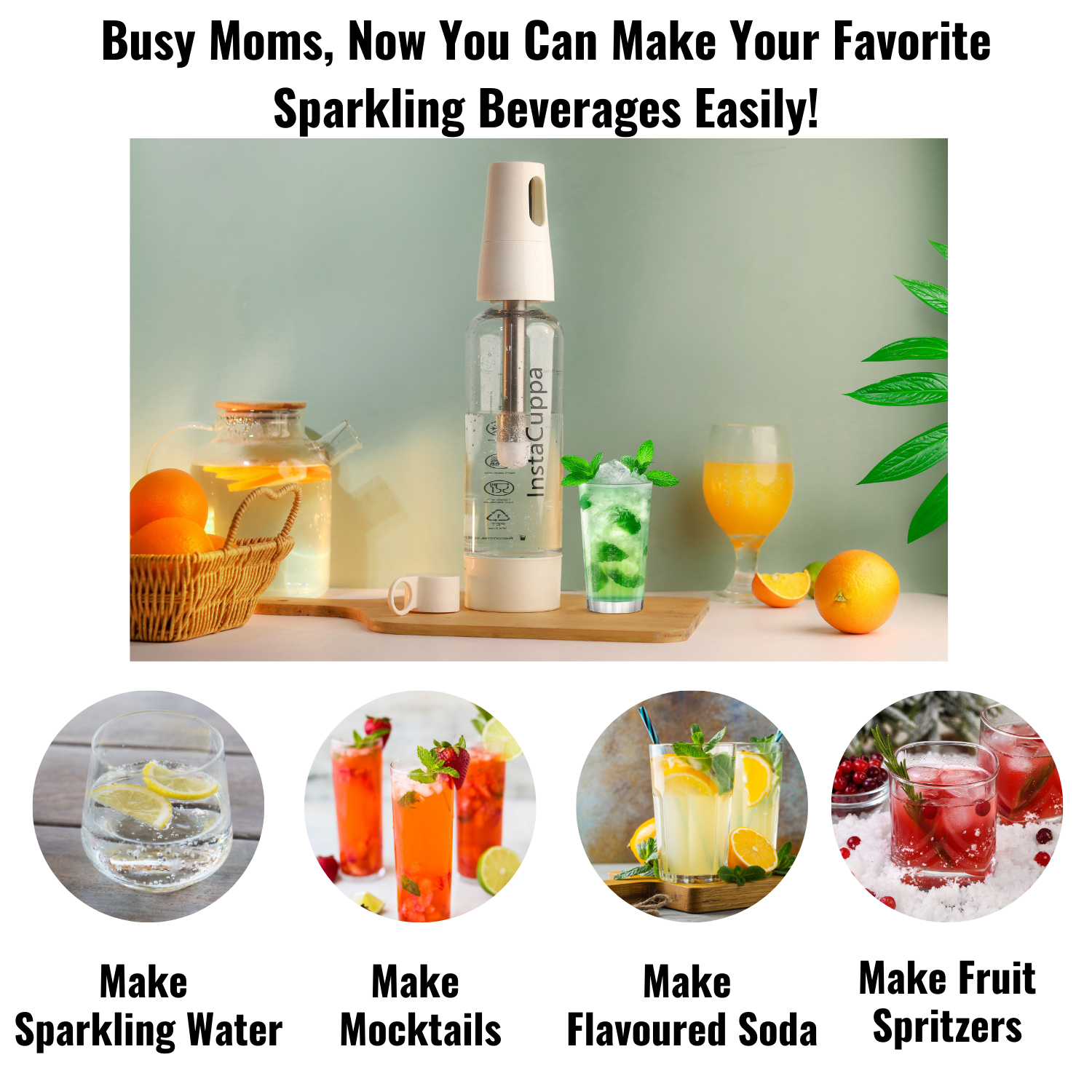 Instacuppa Soda Capsules - Pack of 30, Compatible Only with InstaCuppa Portable Soda Maker Bottle, Carbonates Beverages in 30 Seconds
