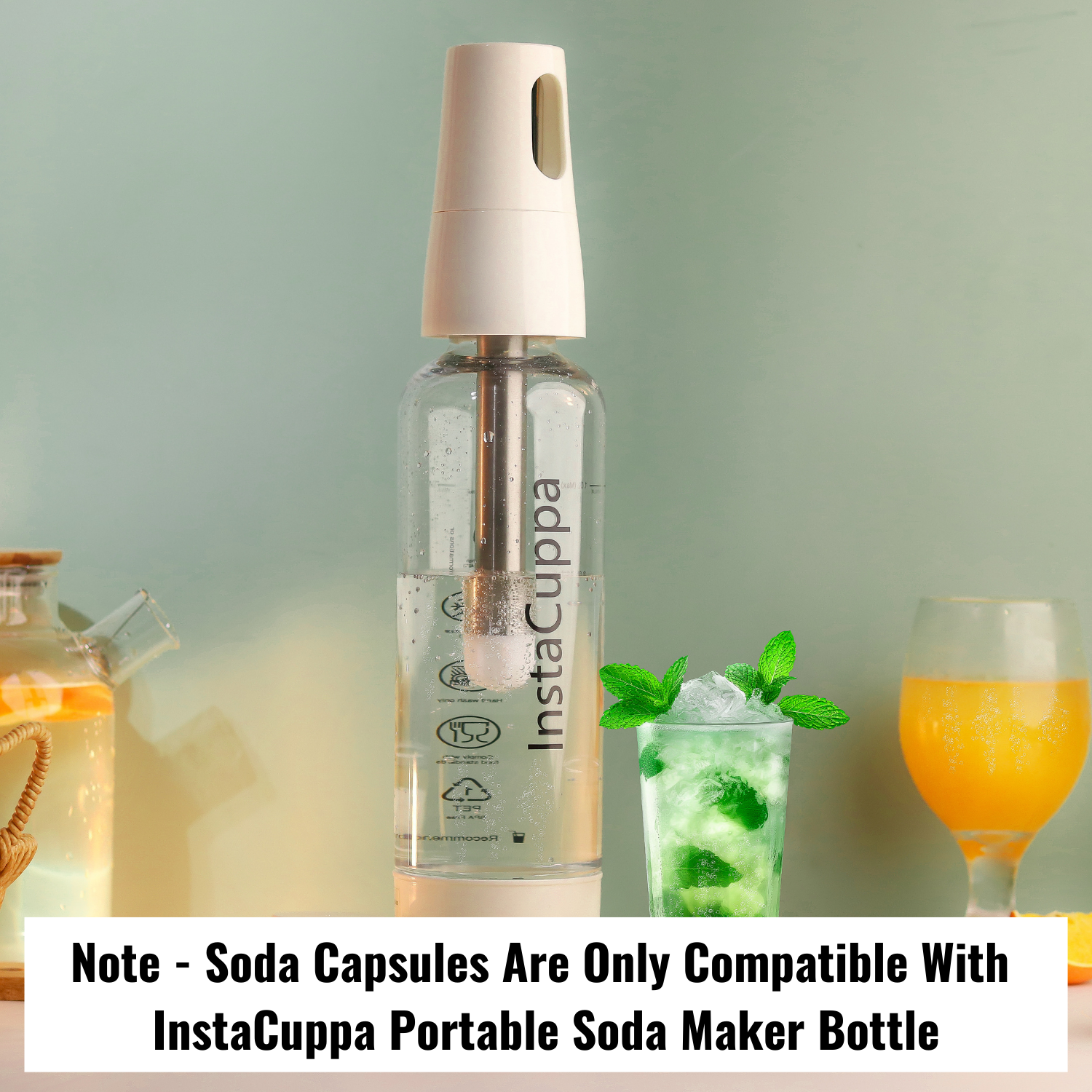 Instacuppa Soda Capsules - Pack of 30, Compatible Only with InstaCuppa Portable Soda Maker Bottle, Carbonates Beverages in 30 Seconds
