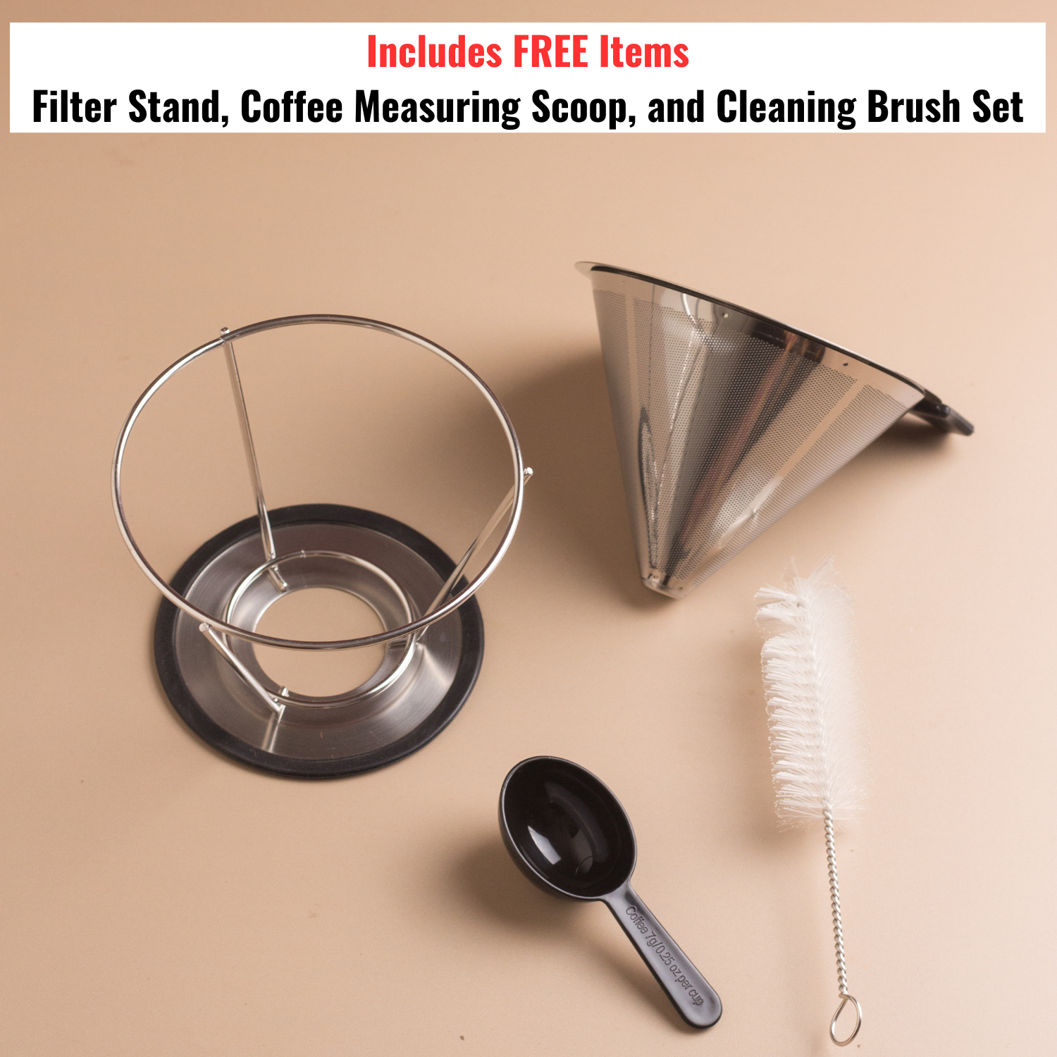 InstaCuppa Pour Over Coffee Dripper Stainless Steel Slow Drip Coffee Filter Metal Cone Paperless Reusable Single Coffee Maker 1-2 Cup Drip Brew Coffee with Double Mesh Liner