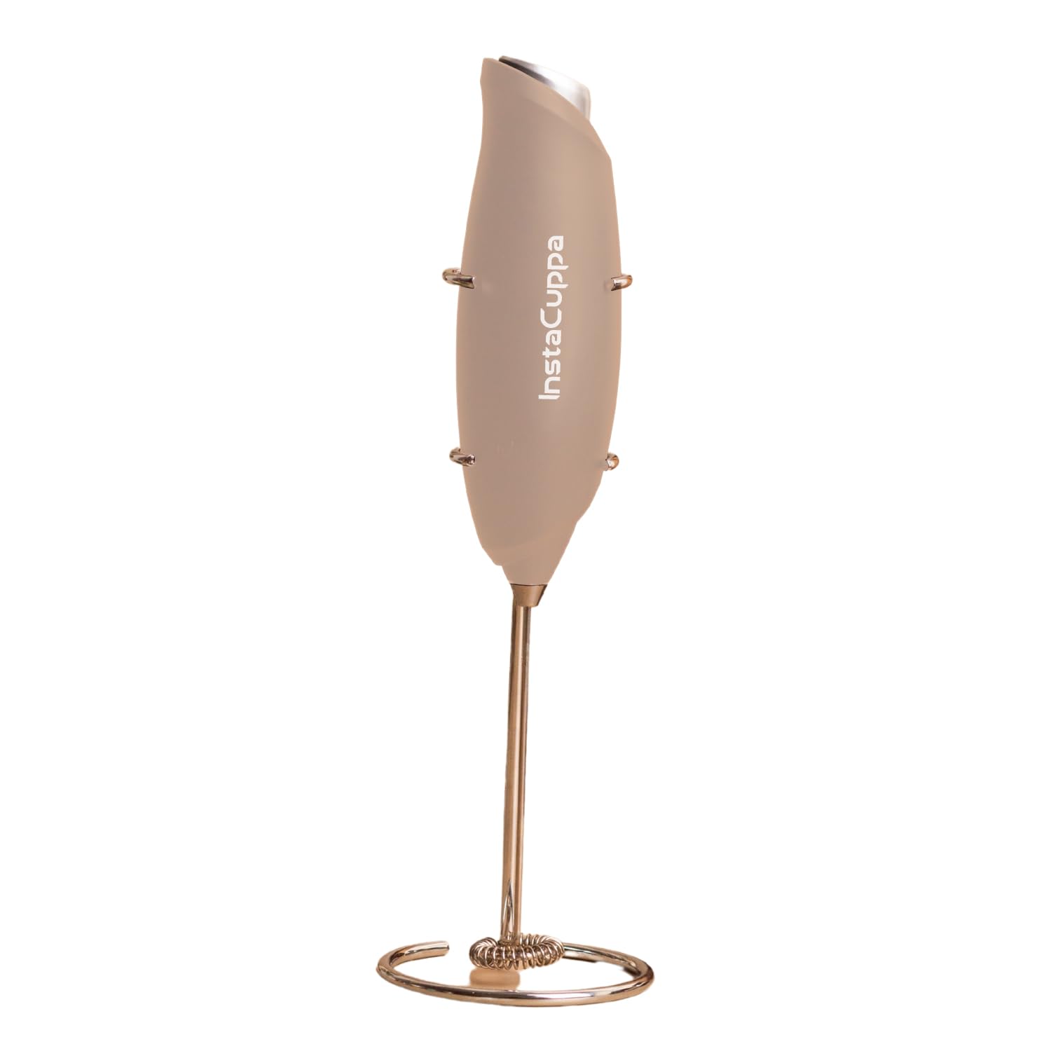 InstaCuppa Milk Frother for Coffee - Handheld Battery-Operated Electric Milk and Coffee Frother, Stainless Steel Whisk and Stand, Portable Foam Maker for Coffee - Upgraded Version