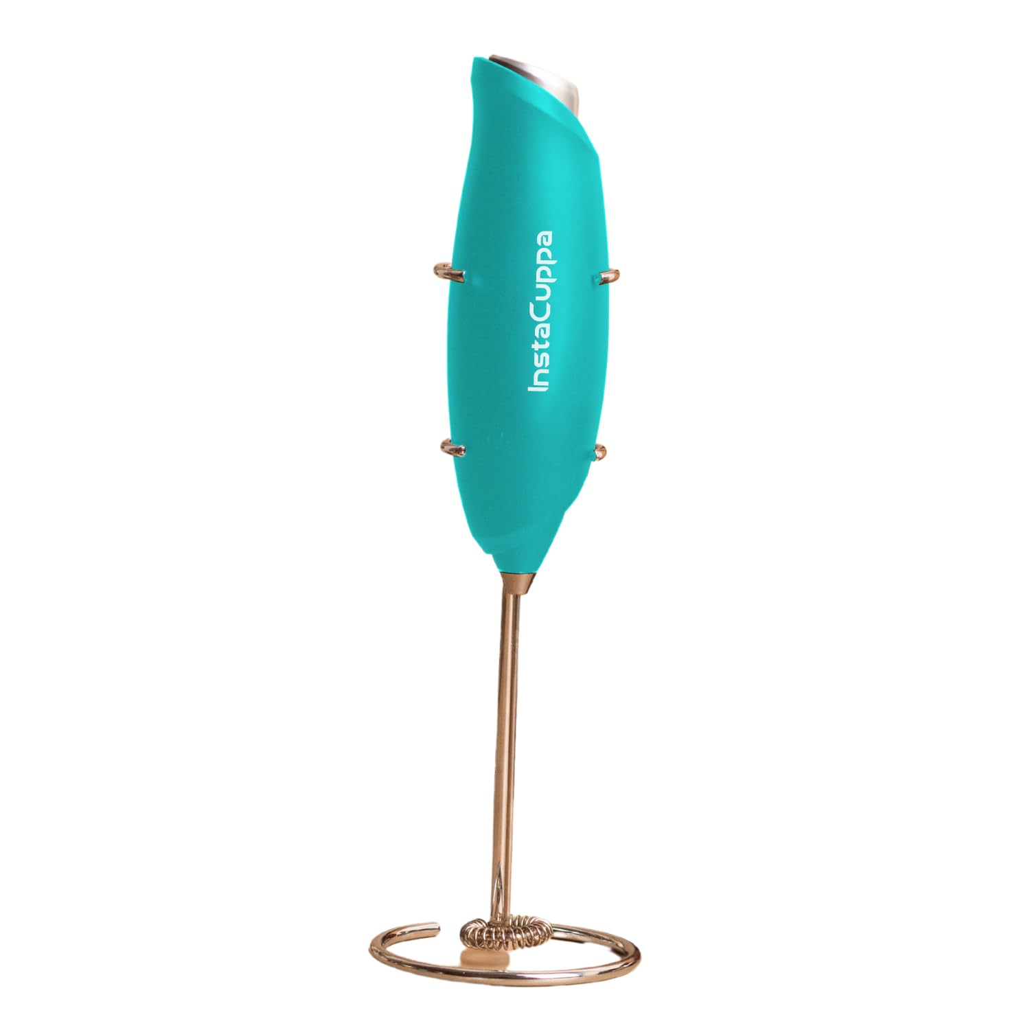 InstaCuppa Milk Frother for Coffee - Handheld Battery-Operated Electric Milk and Coffee Frother, Stainless Steel Whisk and Stand, Portable Foam Maker for Coffee - Upgraded Version
