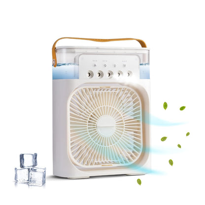 InstaCuppa Portable Humidifier with Fan, Ultrasonic Cool Mist Humidifier 600 ML - 3 Mist Settings, 3 Fan Speeds, 7 Colour LED Light, Timer, USB Powered