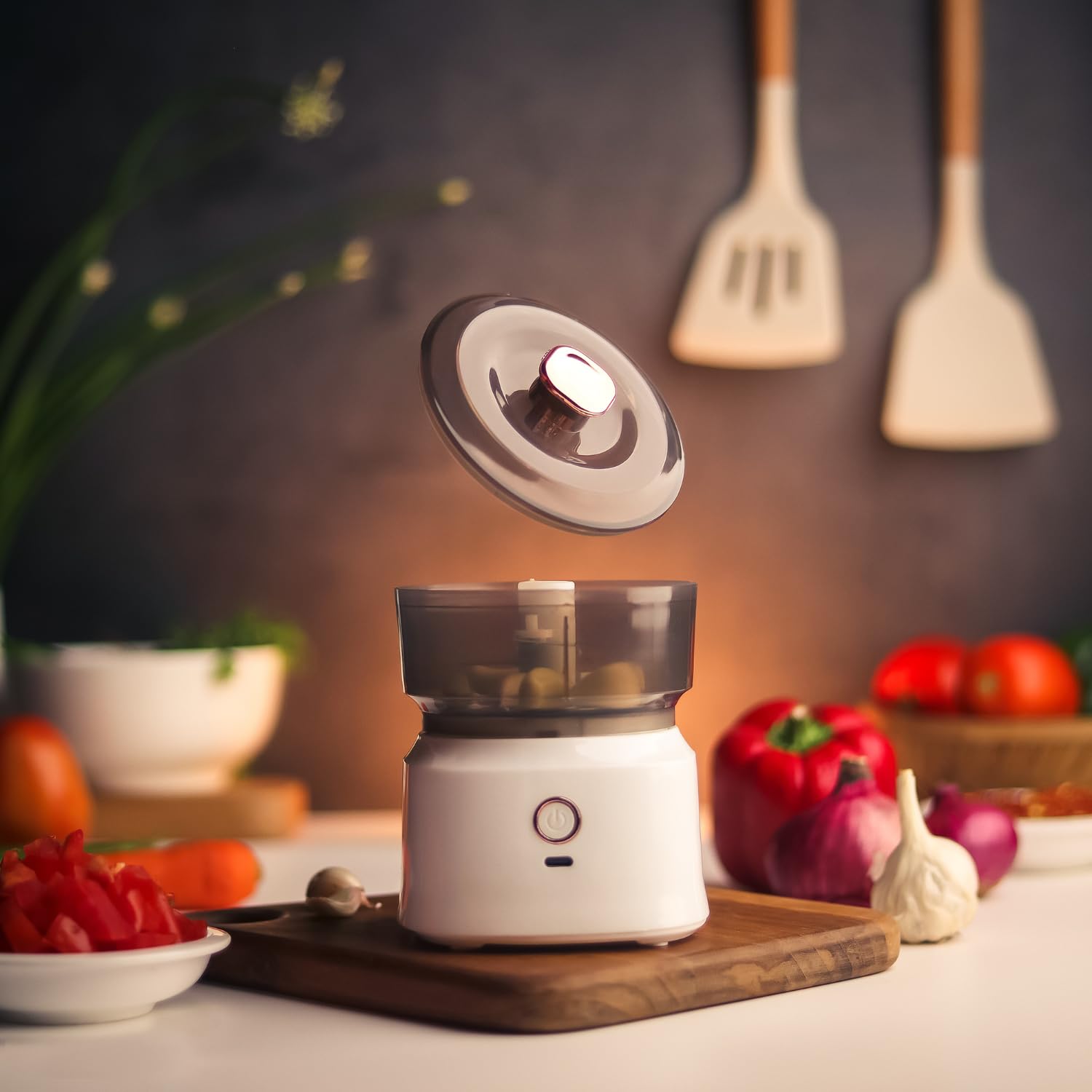 InstaCuppa Rechargeable Mini Electric Chopper - Stainless Steel Blades ...