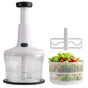 InstaCuppa 3-in-1 Manual Vegetable Chopper | 1.2L with Salad Spinner & Egg Whisker | 3 Stainless Steel Blades | Press to Chop | Safety Lock | BPA-Free | No Electricity Needed