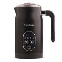 InstaCuppa coffee frother machine 4-in-1 with LED touch panel and glass lid on white background