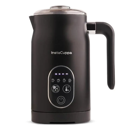 InstaCuppa 4-in-1 Electric Milk Frother with Smart Temperature Control - Touch Panel - Versatile Hot & Cold Foam Maker and Milk Warmer, Ideal for Lattes, Cappuccinos, Hot Chocolate - 500 Watts Black  Black / 500 Watts
