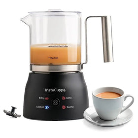 InstaCuppa Automatic Chai Maker for Traditional Indian Tea, Brew Indian Chai Without Spills, 4 Modes, Chai, Boil Milk/Water, Coffee, Cold Froth, 600ML Glass Jar, Electric Tea & Coffee Maker 