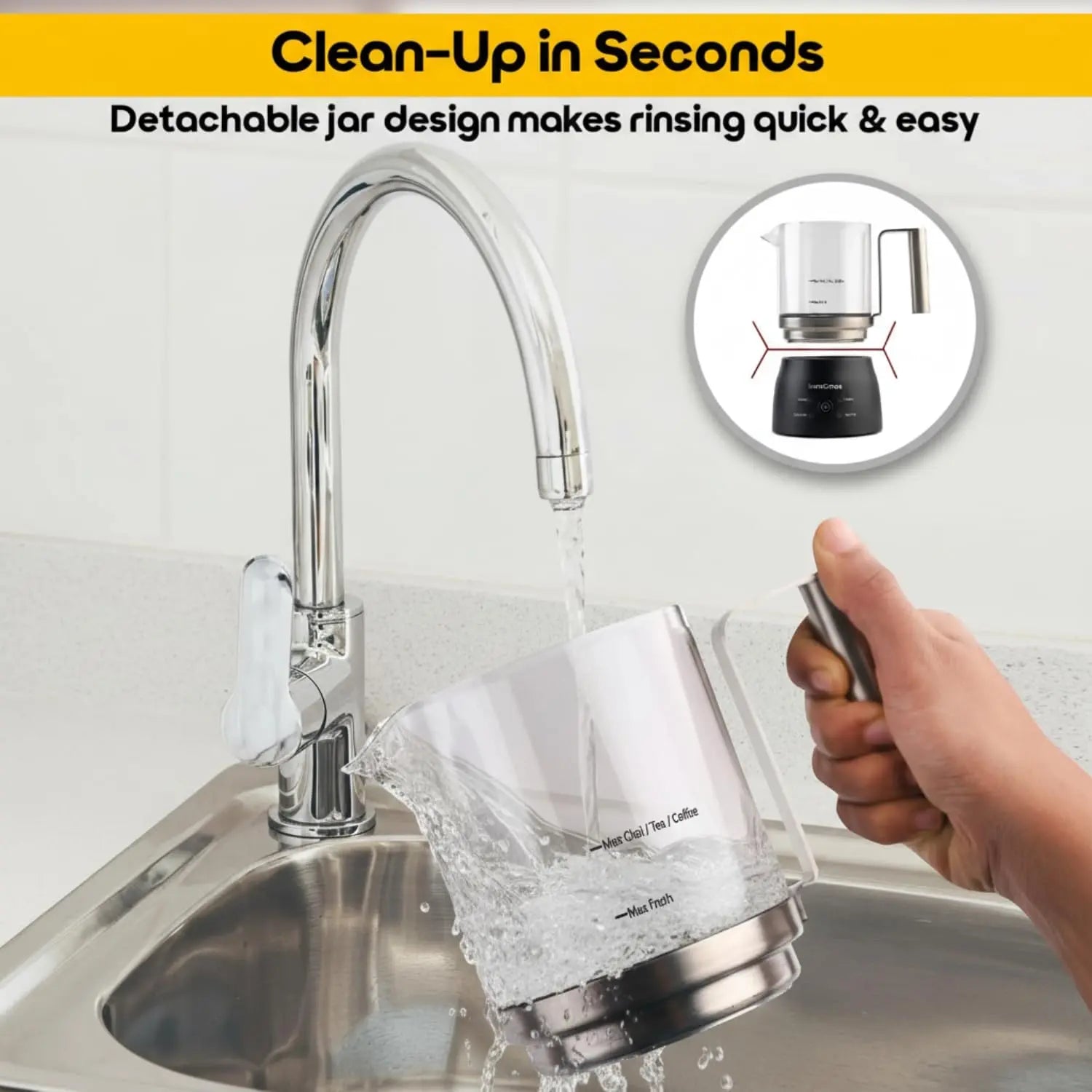 InstaCuppa Automatic Chai Maker with Auto Shut-Off - Make 400ML Indian Tea in 8-10 Minutes with No Spills or Mess, 4-in-1 Electric Brewer for Chai/Coffee/Boiling Milk/Frothing - Perfect for Busy Moms 