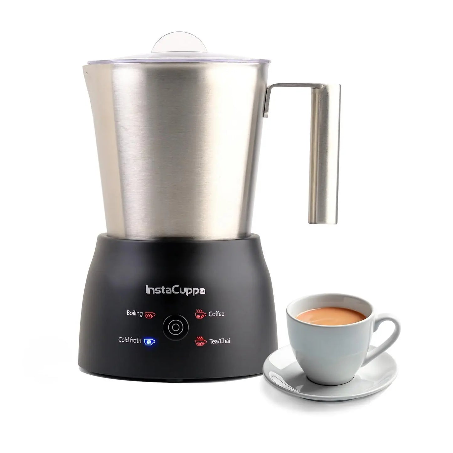 InstaCuppa Automatic Chai Maker with Auto Shut-Off - Make 600ML Indian Tea in 10-12 Minutes with No Spills or Mess, 4-in-1 Electric Brewer for Chai/Coffee/Boiling Milk/Frothing - Perfect for Busy Moms