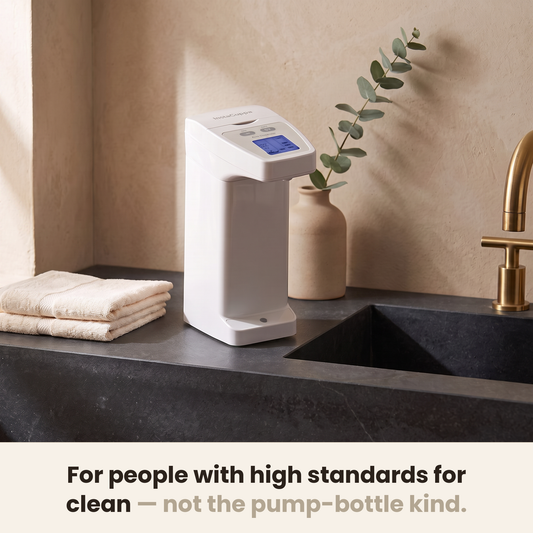 InstaCuppa Automatic Soap Dispenser - on a premium washbasin counter · touchless · 350 ml