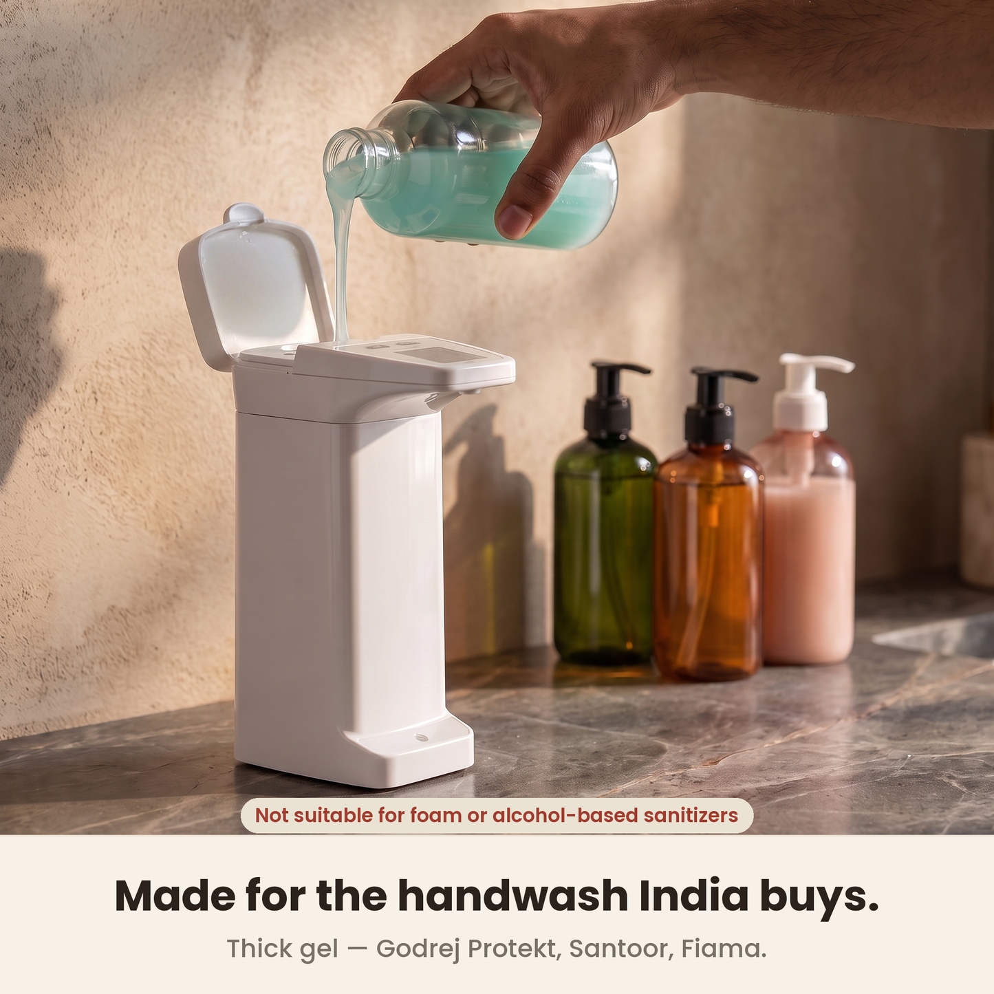 InstaCuppa Automatic Soap Dispenser - refilling with thick gel handwash · touchless · 350 ml
