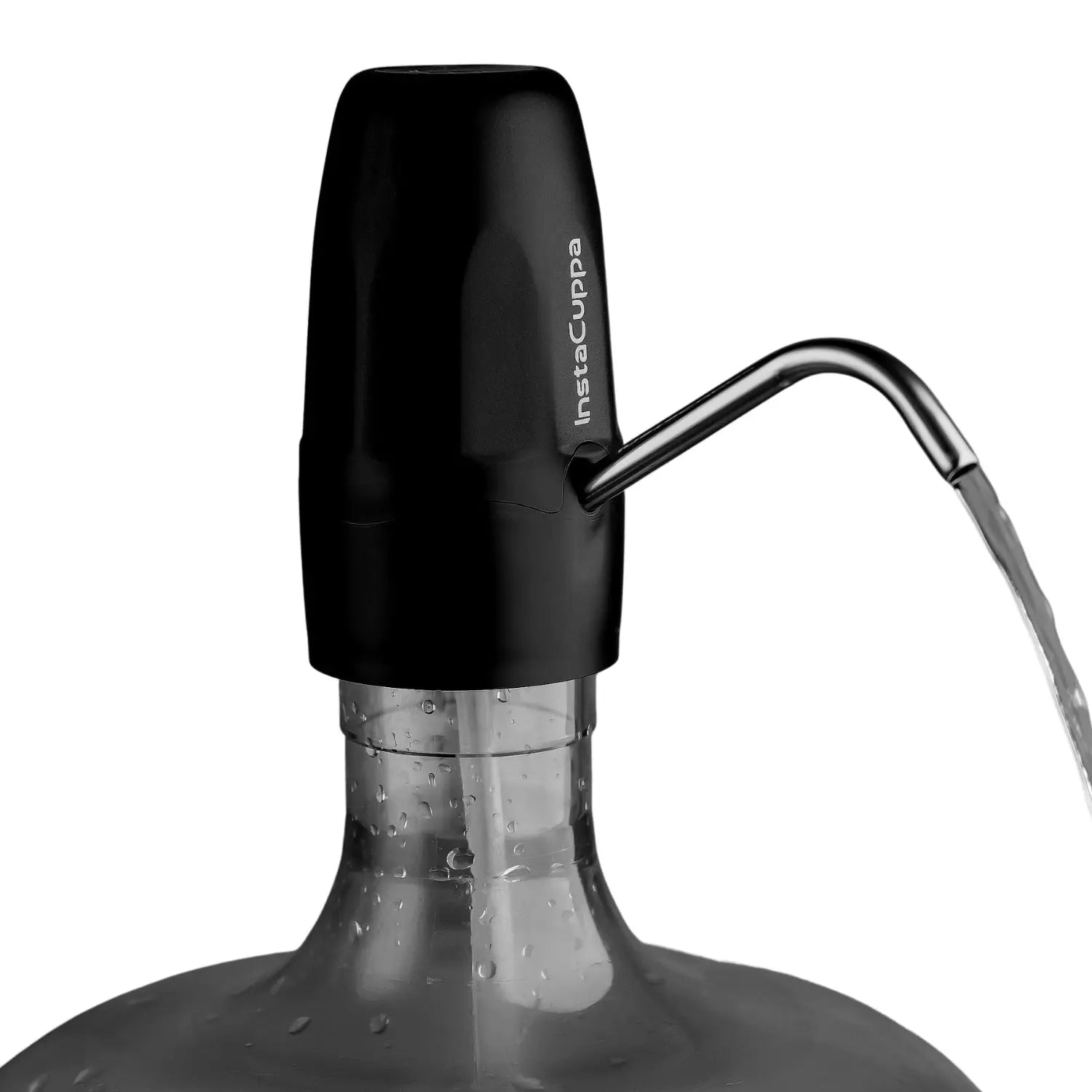 InstaCuppa Automatic Water Dispenser for 20 Liter Cans with Child Lock Feature, USB Rechargeable, Steel Water Outlet, LED Display  Normal Edition