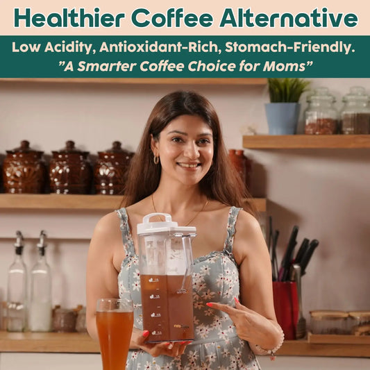 InstaCuppa Cold Brew Coffee Maker 2.2L – BPA-Free Jug with Measurement Markings, Fine Nylon Mesh Filter, Airtight Lid, Leak-Proof V-Spout, Easy-Grip Handle, Iced Coffee Maker Pitcher 