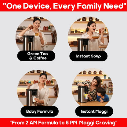 InstaCuppa electric kettle dispenser for green tea, baby formula, instant soup, coffee - perfect family solution