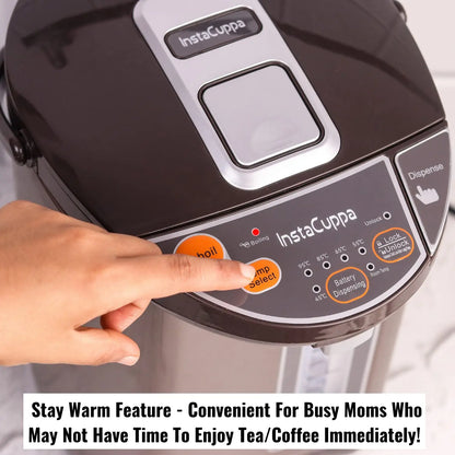 InstaCuppa Electric Kettle Dispenser With Temperature Control, Stay Warm Function, 5 Litres Capacity, Automatic Shut-Off And Dry-Boil Protection, Rapid Heating For Tea, Coffee And Instant Meals 