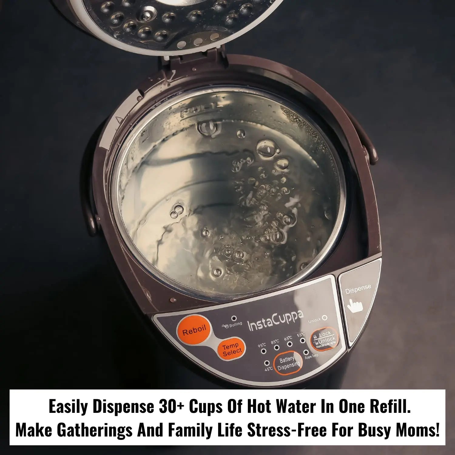 InstaCuppa Electric Kettle Dispenser With Temperature Control, Stay Warm Function, 5 Litres Capacity, Automatic Shut-Off And Dry-Boil Protection, Rapid Heating For Tea, Coffee And Instant Meals 