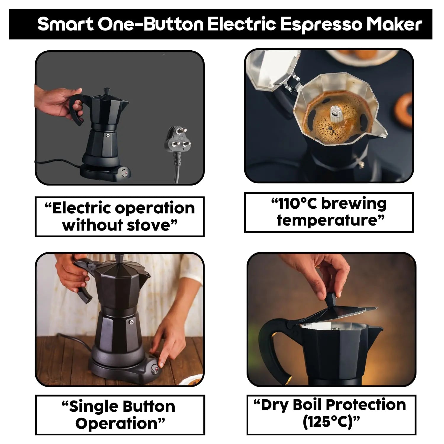 InstaCuppa InstaCuppa Electric Moka Pot Coffee Maker - Features and Benefits