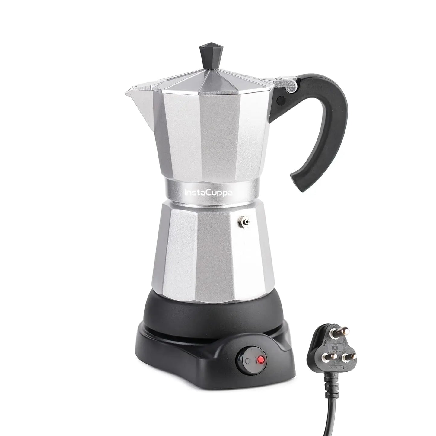 InstaCuppa InstaCuppa Electric Moka Pot Coffee Maker - 300 ML - Electric / Silver