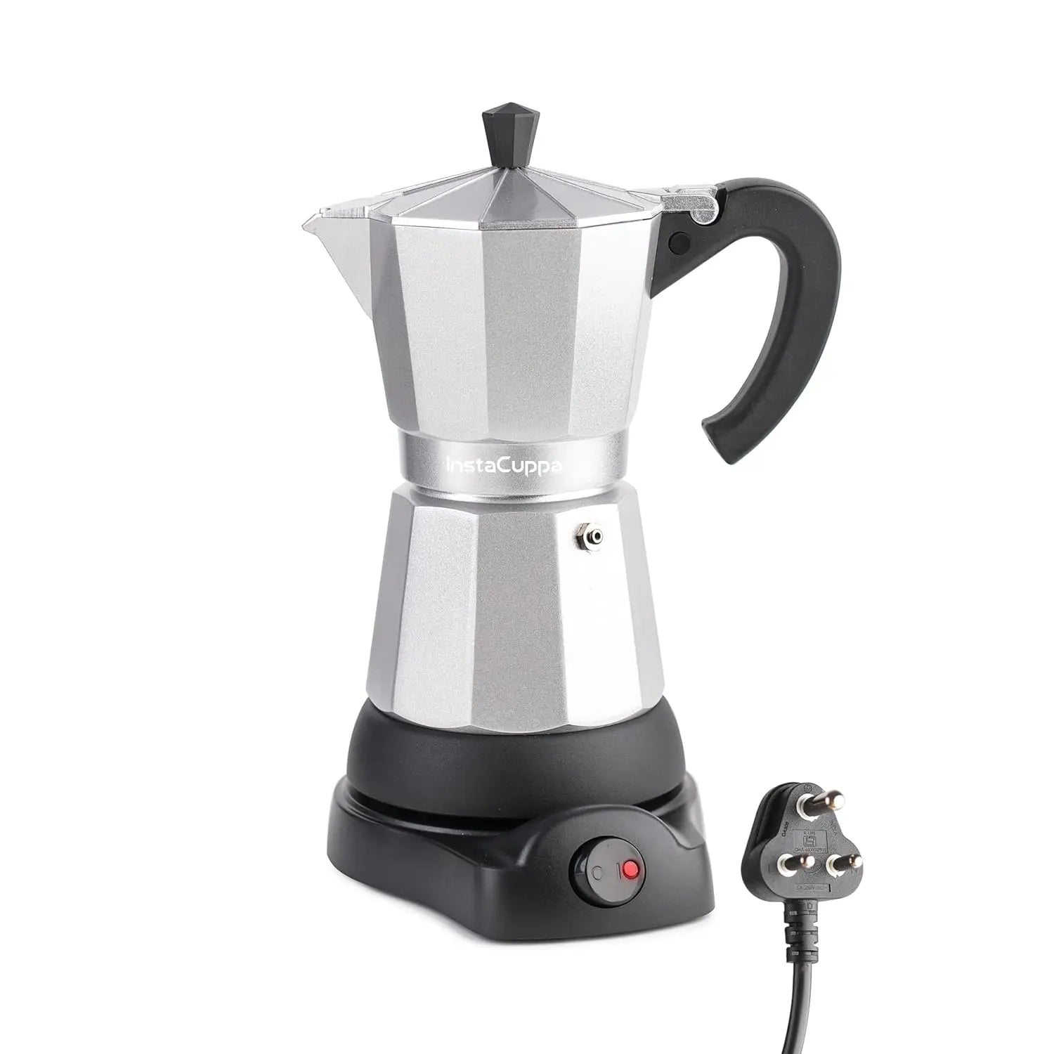 InstaCuppa InstaCuppa Electric Moka Pot Coffee Maker - 300 ML - Electric / Silver
