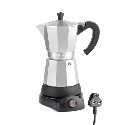InstaCuppa InstaCuppa Electric Moka Pot Coffee Maker - 300 ML - Electric / Silver