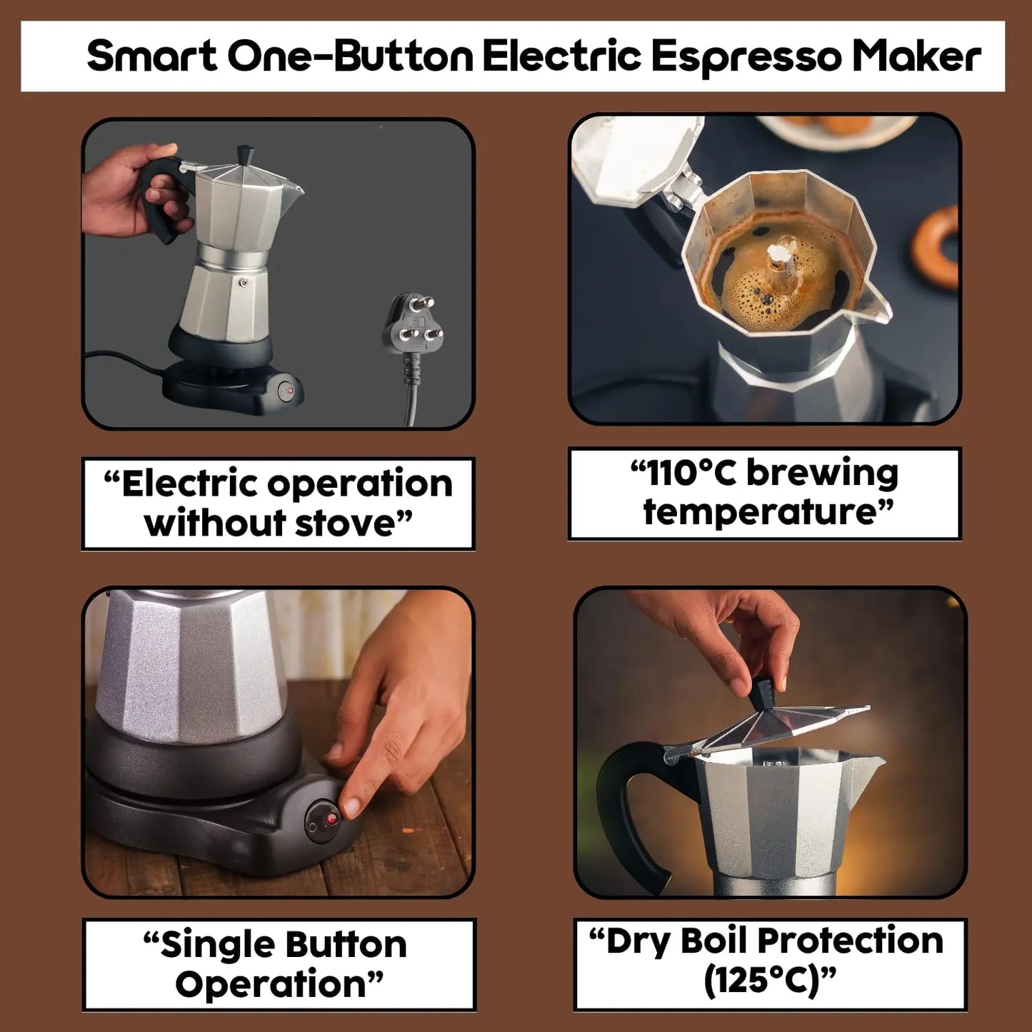 InstaCuppa InstaCuppa Electric Moka Pot Coffee Maker - Detail View 11