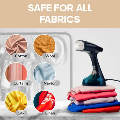 InstaCuppa Foldable Garment Steamer for Clothes, 30-Sec Preheat, Fast Wrinkle Removal 1800W Handheld Steam Iron, Safe for All Fabrics, Travel-Friendly & Portable, 2 Exclusive Accessories Included 