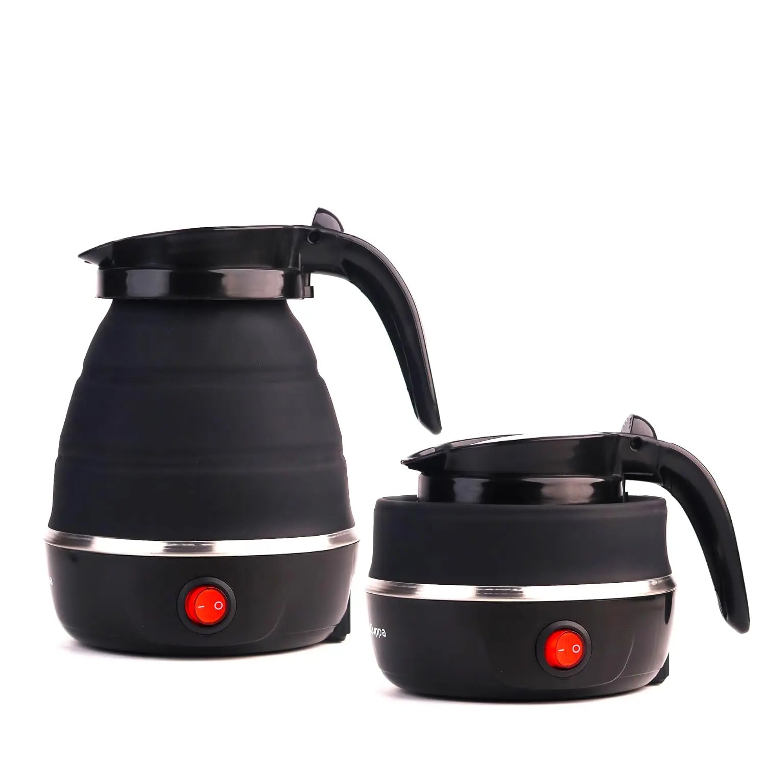InstaCuppa Foldable Silicone Electric Kettle, 600 ML,600 Watts,Travel Kettle, Fast Boiling, Food Grade Silicone, Collapsible Kettle, Portable, Boil Dry Protection For Travel, Home, & Office  Foldable Electric Kettle