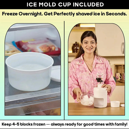 InstaCuppa Manual Ice Shaver ice mold cup included - freeze overnight get perfectly shaved ice in seconds