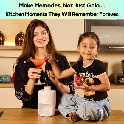 InstaCuppa Manual Ice Shaver family moments - mom and daughter making memories with fresh mocktails at home