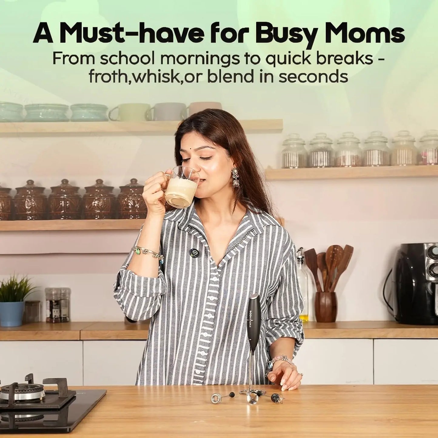 InstaCuppa coffee frother for busy moms - from school mornings to quick breaks in seconds