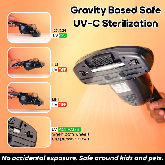 InstaCuppa Mite Remover Vacuum Cleaner for Sofa, Bed & Plush Toys – Kills Dust & Mites, Removes 99.99% Allergens – UV-C Sterilization, 10 kPa Suction, HEPA Filter, 350W – Ideal for Busy Moms 