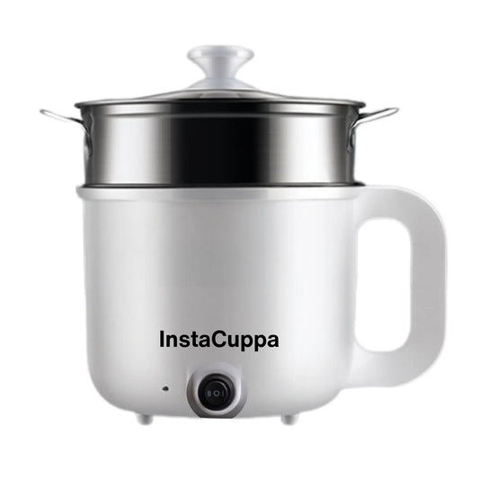 InstaCuppa Multipurpose Electric Kettle Cum Cooker with Non-Stick Inner, Includes Free Steamer, Boiler Trays for Idly & Eggs, 1.2 Liter, 600 Watts  1.2 Liter - Non-Stick