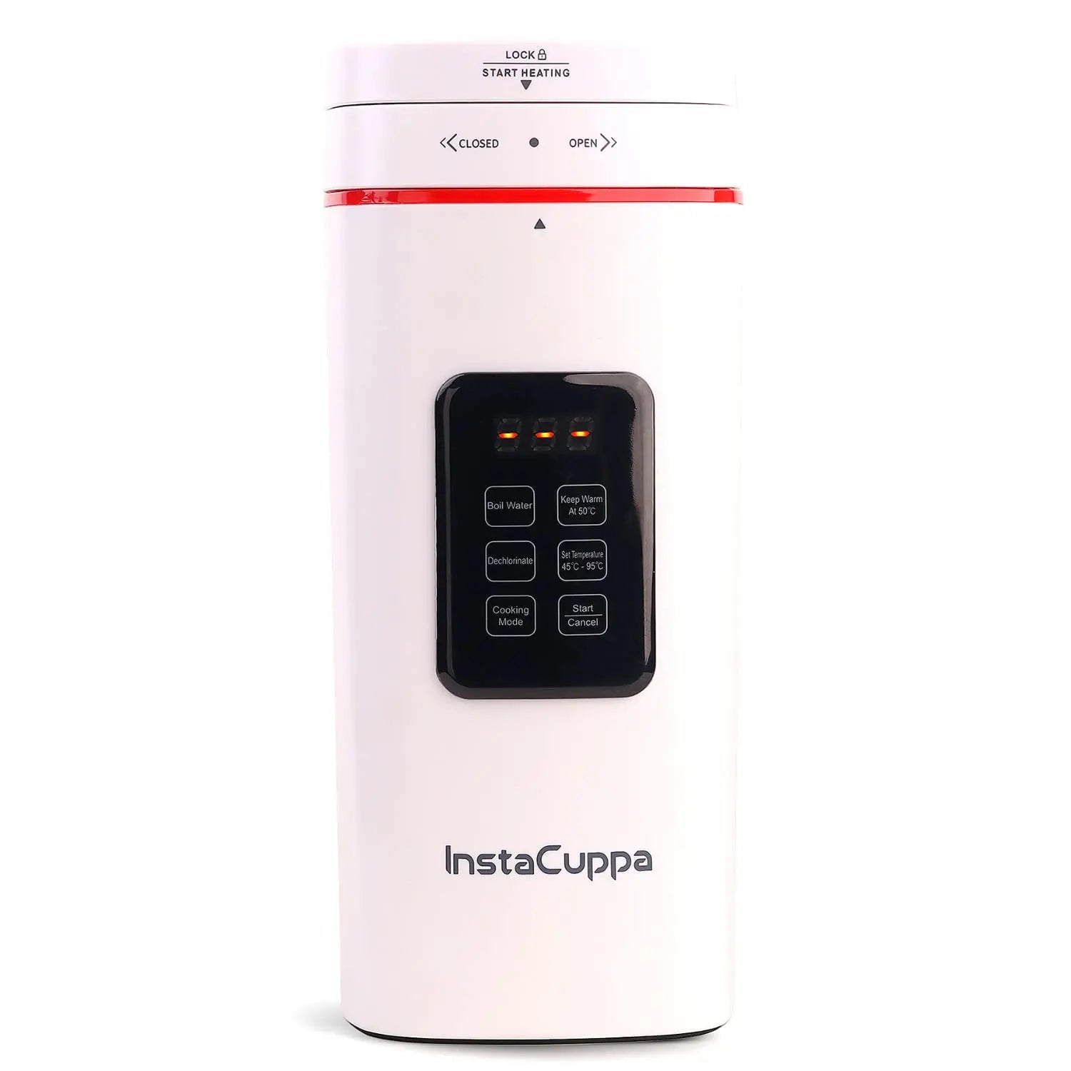 InstaCuppa Portable Electric Kettle With Temperature Control, Travel Electric Water Bottle For Boiling Hot Water with Cool Touch Exterior, Automatic Shut Off, Dry Boil Protection, 500 ML, 300 Watts  White