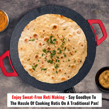 InstaCuppa Portable Electric Tawa 14 Inch (35 CM) with Temperature Control - Ideal for Dosa, Roti, Chapati, Uthappam, Paratha, Naan - Large Non-Stick Surface - Safe, Quick & Even Heating, 1500 Watts 