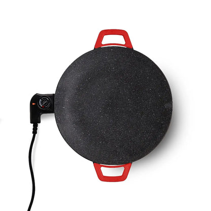 InstaCuppa Portable Electric Tawa 14 Inch (35 CM) with Temperature Control - Ideal for Dosa, Roti, Chapati, Uthappam, Paratha, Naan - Large Non-Stick Surface - Safe, Quick & Even Heating, 1500 Watts 