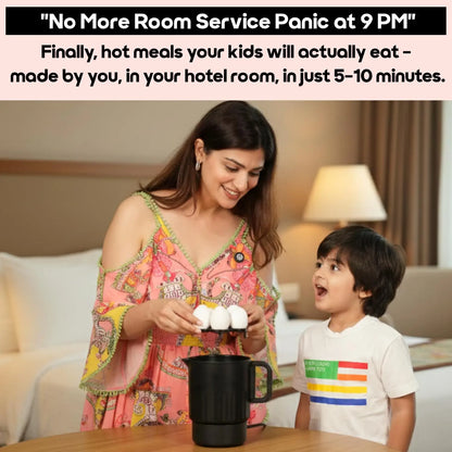 InstaCuppa Portable Multicook Kettle 1000ml | Stainless Steel Version - Boil, Cook & Steam Without Chemicals | Keep Warm, Auto Shut-Off & Scratch-Resistant | Free Egg Tray Included | Foldable Design - Perfect For Busy Moms Who Travel 